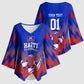 Personalized Haiti Football Kimono Sleeve Blouse Brush Stroke Soccer Graphic Flag Colors