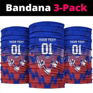 Personalized Haiti Football Neck Gaiter Brush Stroke Soccer Graphic Flag Colors