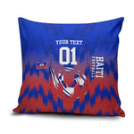 Personalized Haiti Football Pillow Cover Brush Stroke Soccer Graphic Flag Colors