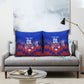 Personalized Haiti Football Pillow Cover Brush Stroke Soccer Graphic Flag Colors