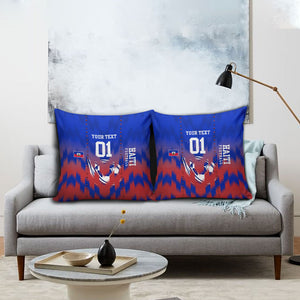 Personalized Haiti Football Pillow Cover Brush Stroke Soccer Graphic Flag Colors