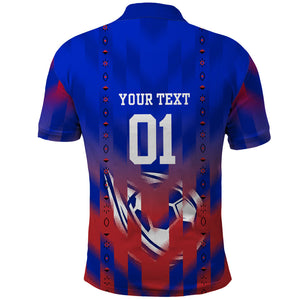 Personalized Haiti Football Polo Shirt Brush Stroke Soccer Graphic Flag Colors
