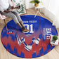 Personalized Haiti Football Round Carpet Brush Stroke Soccer Graphic Flag Colors