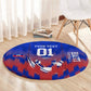 Personalized Haiti Football Round Carpet Brush Stroke Soccer Graphic Flag Colors