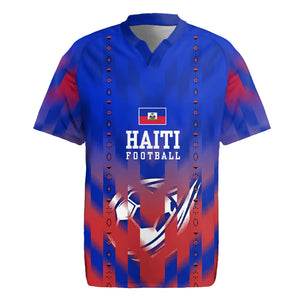 Personalized Haiti Football Rugby Jersey Brush Stroke Soccer Graphic Flag Colors