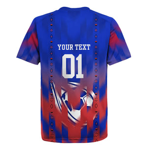Personalized Haiti Football Rugby Jersey Brush Stroke Soccer Graphic Flag Colors