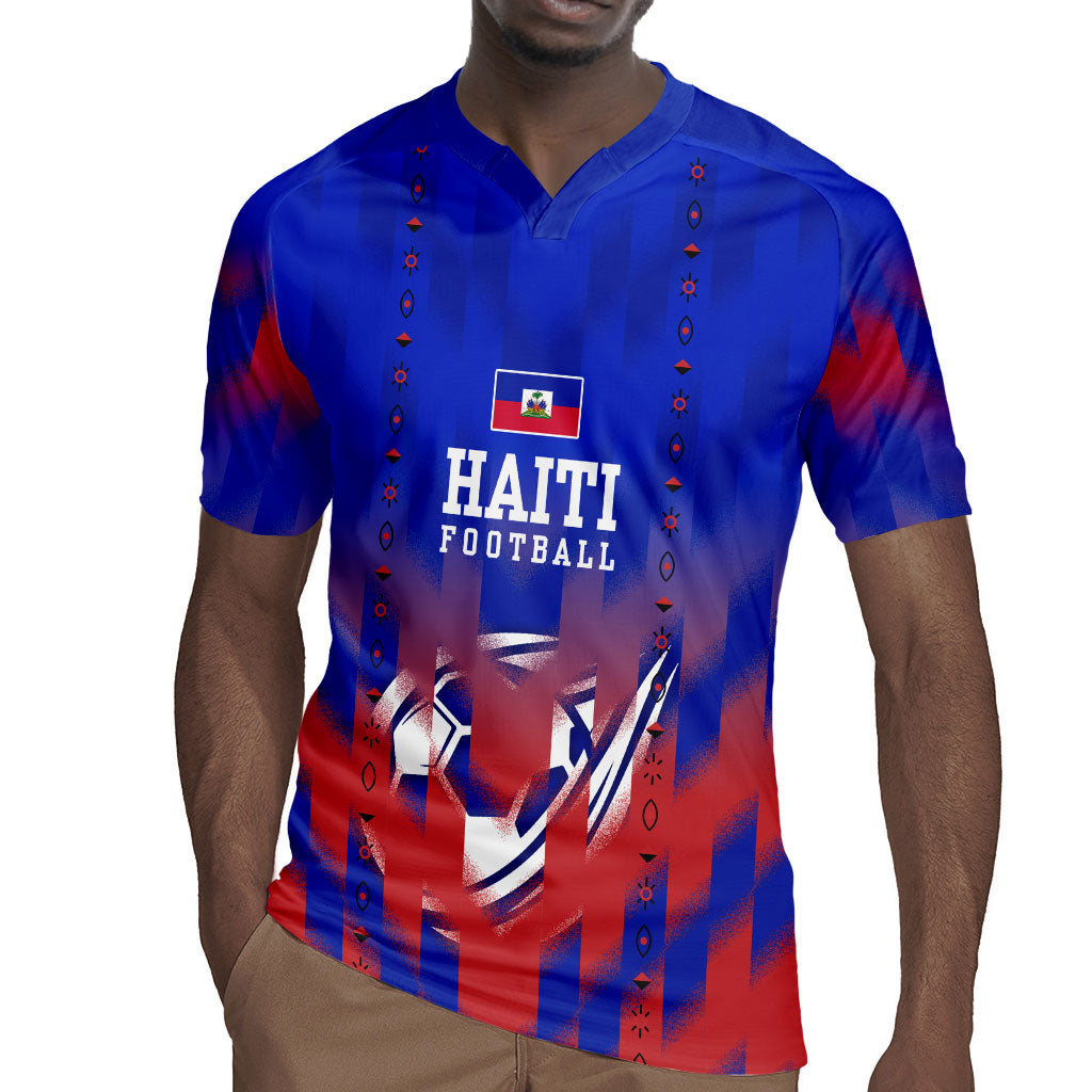 Personalized Haiti Football Rugby Jersey Brush Stroke Soccer Graphic Flag Colors