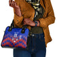 Personalized Haiti Football Shoulder Handbag Brush Stroke Soccer Graphic Flag Colors
