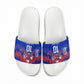 Personalized Haiti Football Slide Sandals Brush Stroke Soccer Graphic Flag Colors