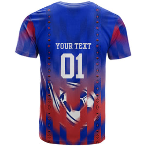 Personalized Haiti Football T shirt Brush Stroke Soccer Graphic Flag Colors