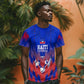 Personalized Haiti Football T shirt Brush Stroke Soccer Graphic Flag Colors
