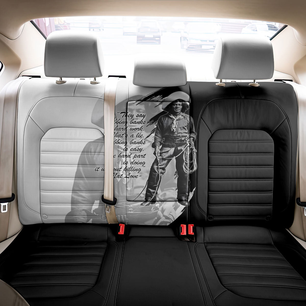 Nat Love Back Car Seat Cover Deadwood Dick Legendary Black Cowboy - Famous Outlaw Quote