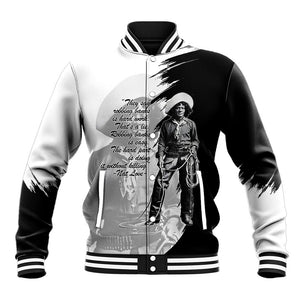 Nat Love Baseball Jacket Deadwood Dick Legendary Black Cowboy - Famous Outlaw Quote