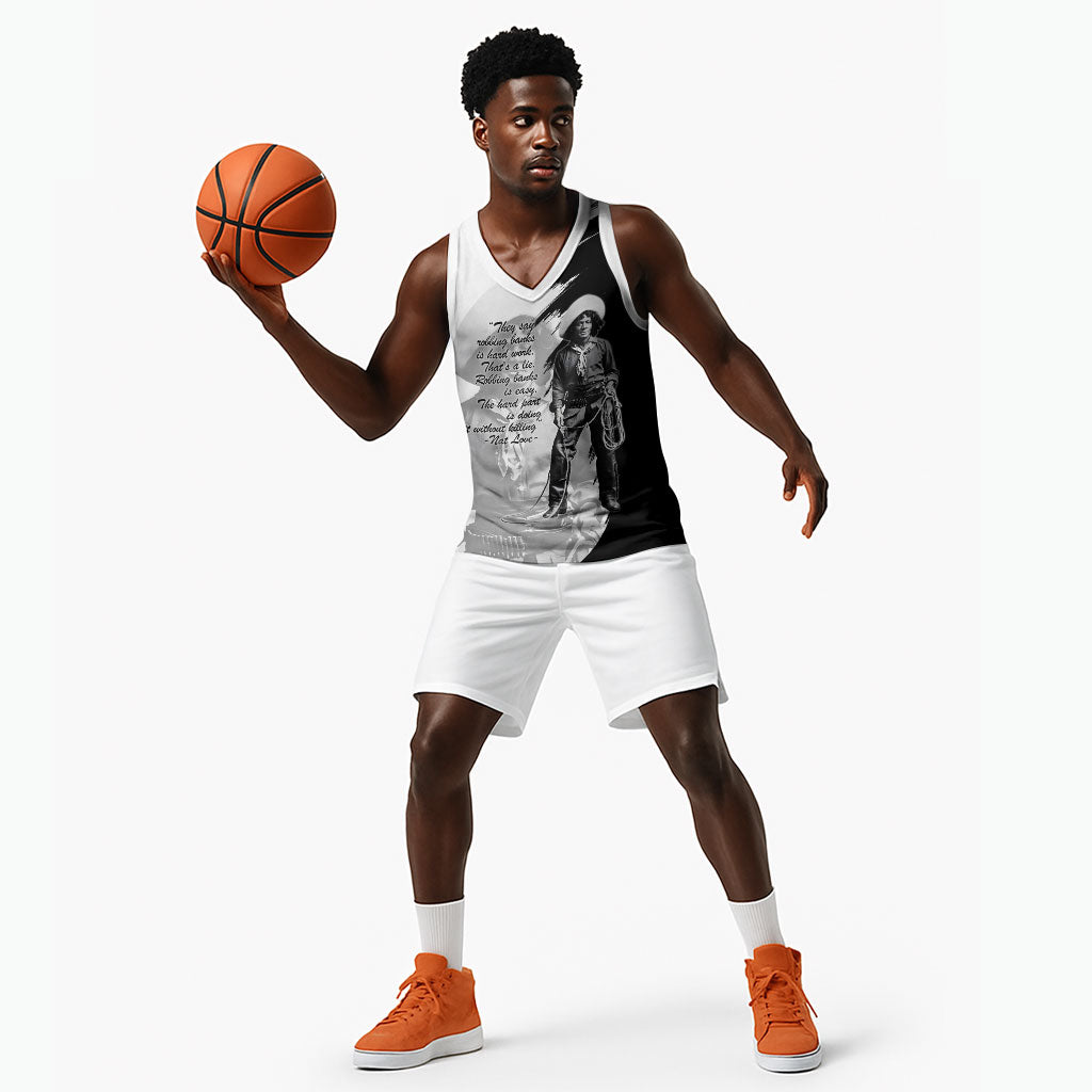 Nat Love Basketball Jersey Deadwood Dick Legendary Black Cowboy - Famous Outlaw Quote
