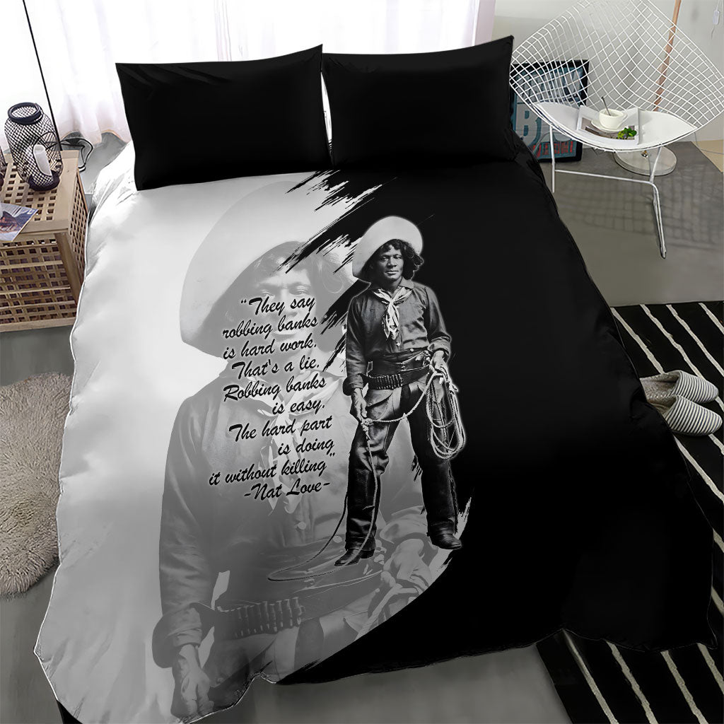Nat Love Bedding Set Deadwood Dick Legendary Black Cowboy - Famous Outlaw Quote