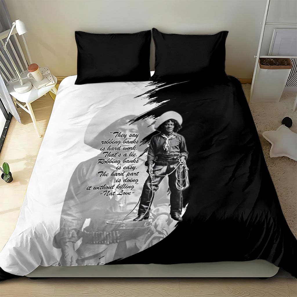 Nat Love Bedding Set Deadwood Dick Legendary Black Cowboy - Famous Outlaw Quote