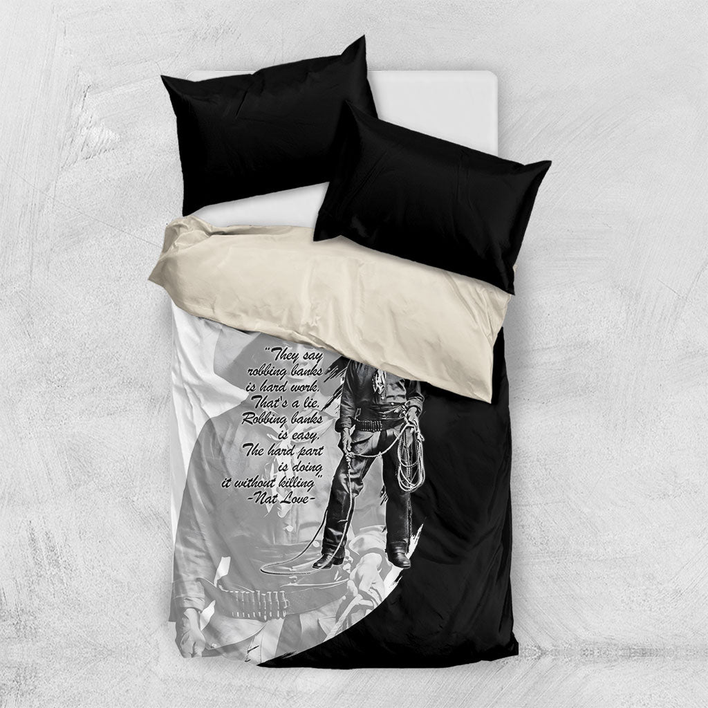 Nat Love Bedding Set Deadwood Dick Legendary Black Cowboy - Famous Outlaw Quote