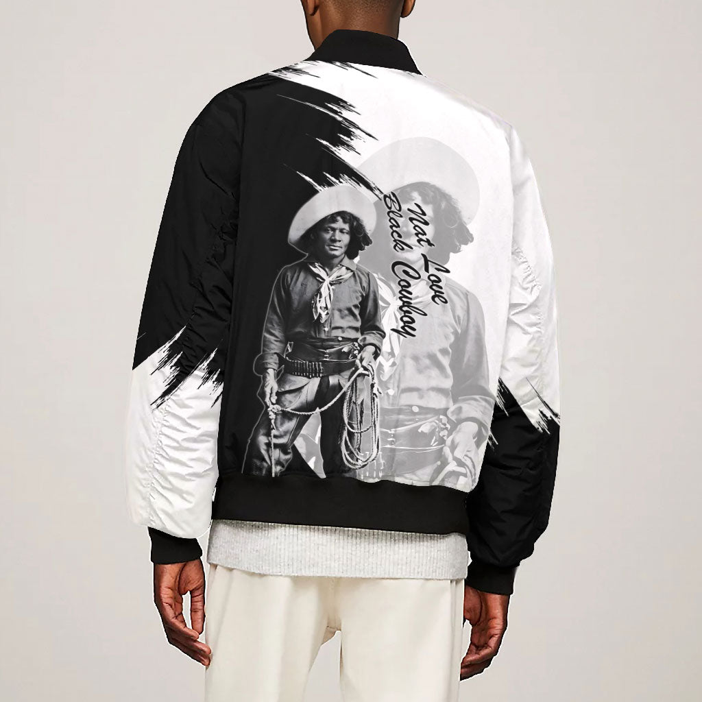 Nat Love Bomber Jacket Deadwood Dick Legendary Black Cowboy - Famous Outlaw Quote