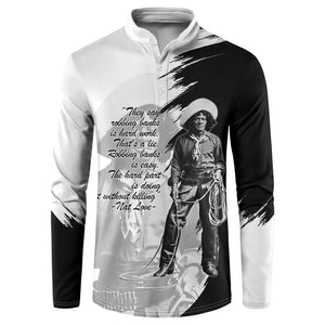 Nat Love Button Sweatshirt Deadwood Dick Legendary Black Cowboy - Famous Outlaw Quote