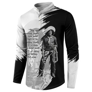 Nat Love Button Sweatshirt Deadwood Dick Legendary Black Cowboy - Famous Outlaw Quote