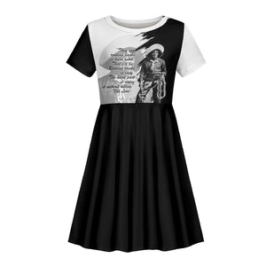 Nat Love Kid Short Sleeve Dress Deadwood Dick Legendary Black Cowboy - Famous Outlaw Quote