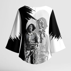 Nat Love Kimono Sleeve Blouse Deadwood Dick Legendary Black Cowboy - Famous Outlaw Quote