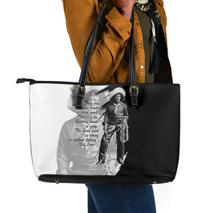 Nat Love Leather Tote Bag Deadwood Dick Legendary Black Cowboy - Famous Outlaw Quote