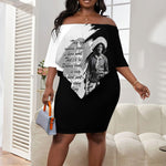 Nat Love Off Shoulder Short Dress Deadwood Dick Legendary Black Cowboy - Famous Outlaw Quote