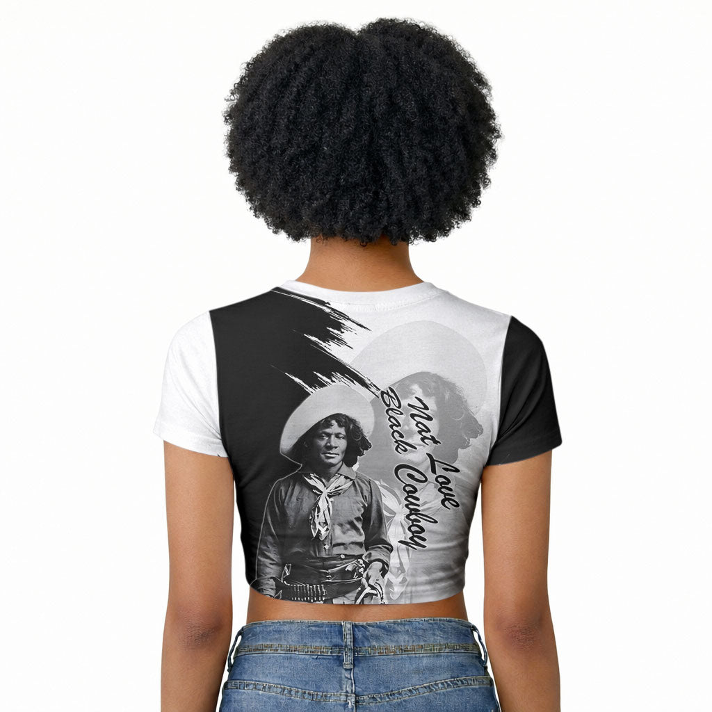 Nat Love Raglan Cropped T shirt Deadwood Dick Legendary Black Cowboy - Famous Outlaw Quote