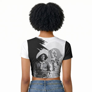 Nat Love Raglan Cropped T shirt Deadwood Dick Legendary Black Cowboy - Famous Outlaw Quote