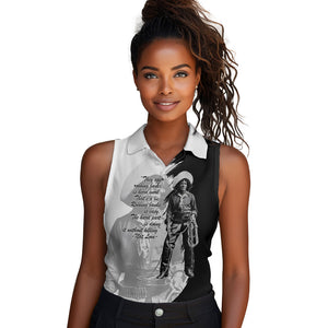 Nat Love Women Sleeveless Polo Shirt Deadwood Dick Legendary Black Cowboy - Famous Outlaw Quote