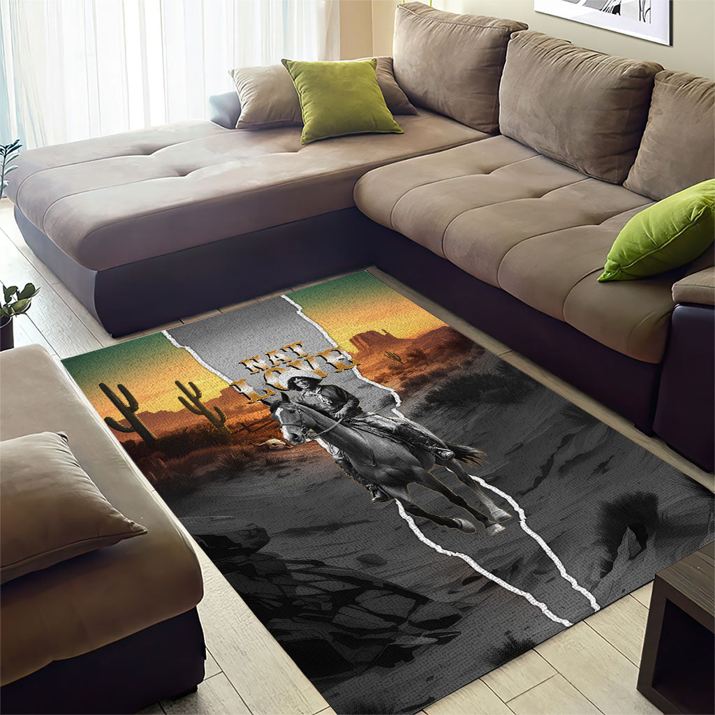 Nat Love Deadwood Dick Legendary Black Cowboy Area Rug Western Frontier Style With Native Southwest Pattern