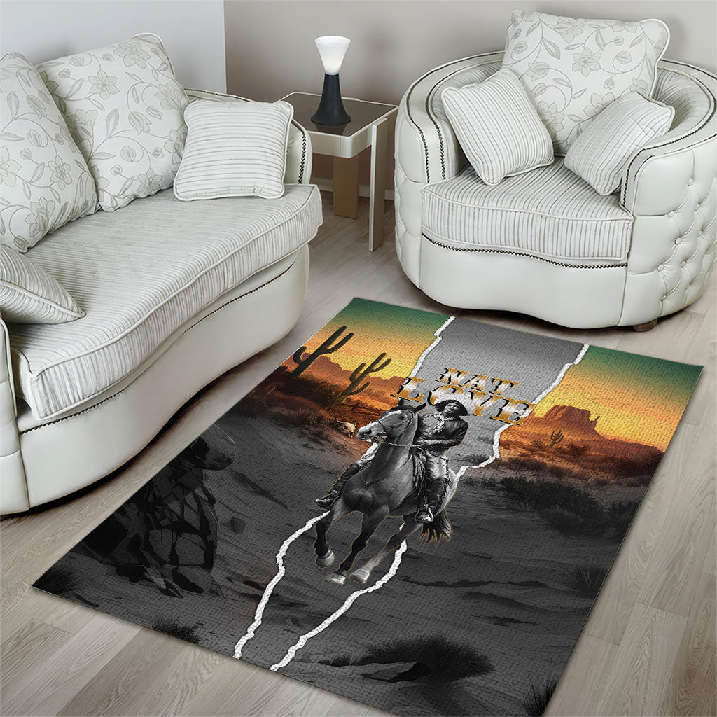 Nat Love Deadwood Dick Legendary Black Cowboy Area Rug Western Frontier Style With Native Southwest Pattern