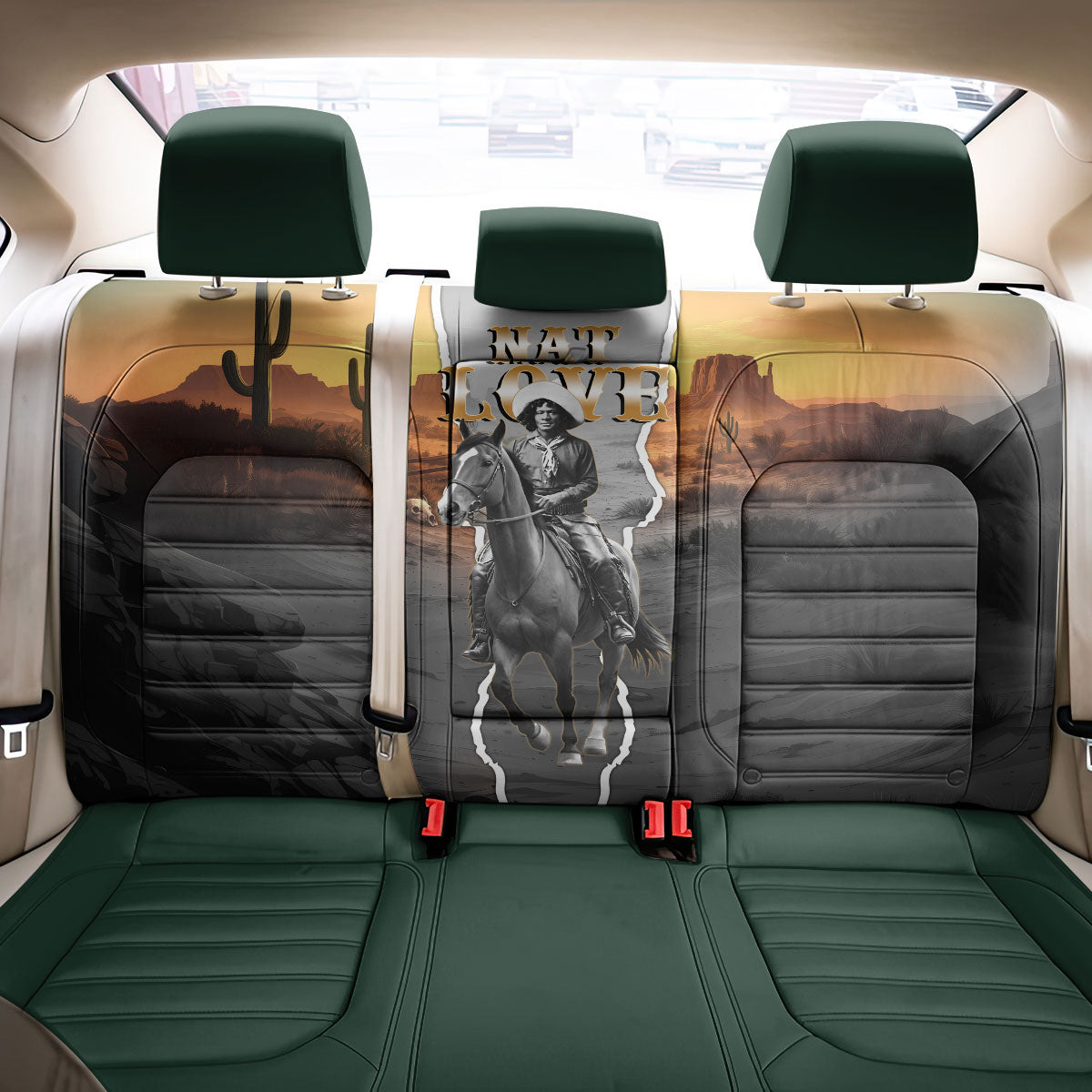 Nat Love Deadwood Dick Legendary Black Cowboy Back Car Seat Cover Western Frontier Style With Native Southwest Pattern