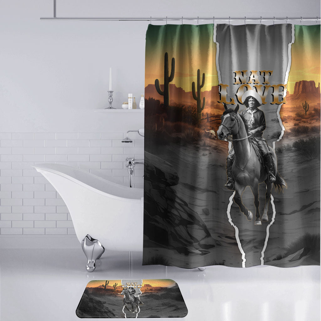 Nat Love Deadwood Dick Legendary Black Cowboy Bathroom Set Western Frontier Style With Native Southwest Pattern