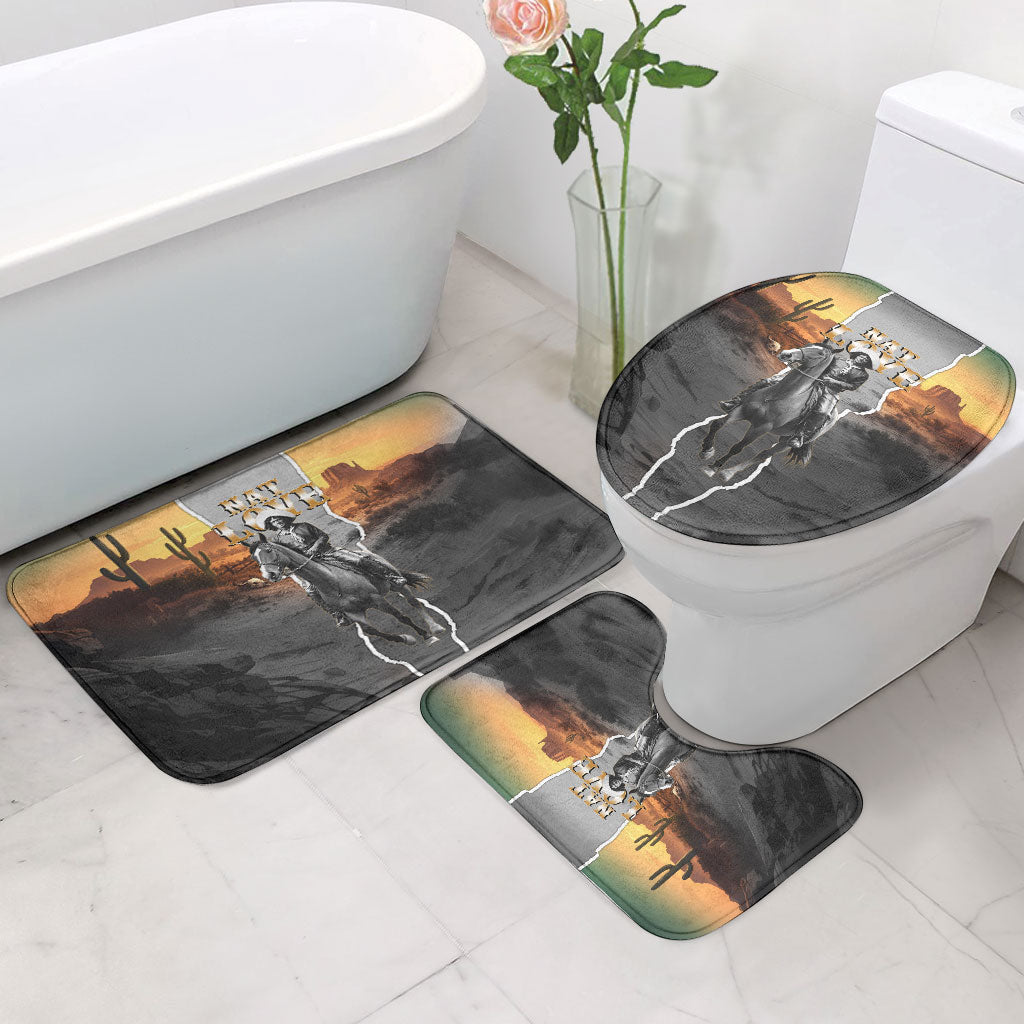 Nat Love Deadwood Dick Legendary Black Cowboy Bathroom Set Western Frontier Style With Native Southwest Pattern