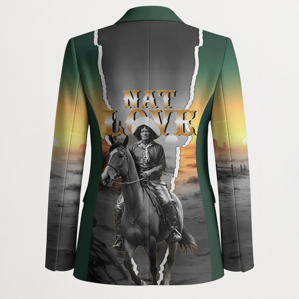 Nat Love Deadwood Dick Legendary Black Cowboy Blazer Western Frontier Style With Native Southwest Pattern