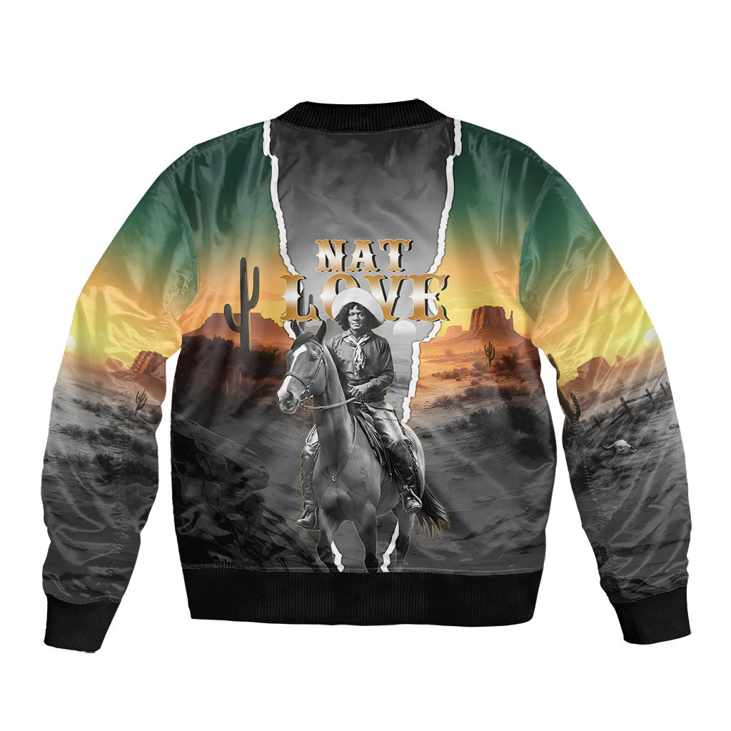 Nat Love Deadwood Dick Legendary Black Cowboy Bomber Jacket Western Frontier Style With Native Southwest Pattern
