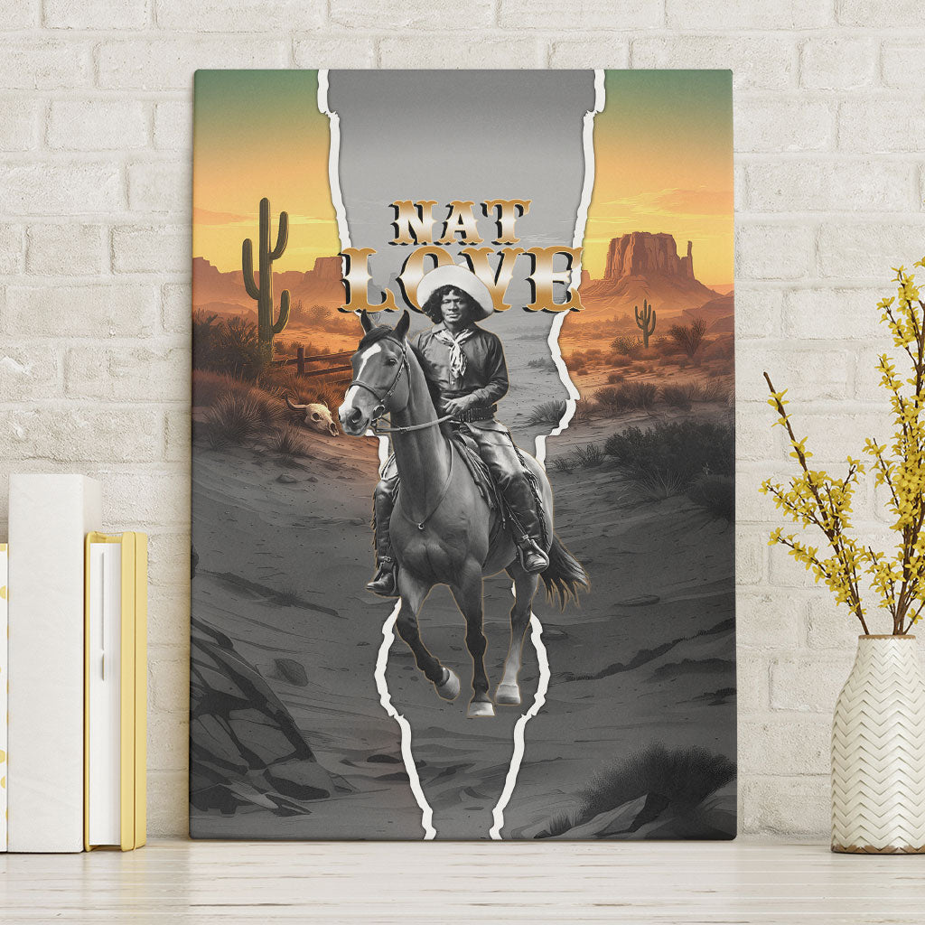 Nat Love Deadwood Dick Legendary Black Cowboy Canvas Wall Art Western Frontier Style With Native Southwest Pattern