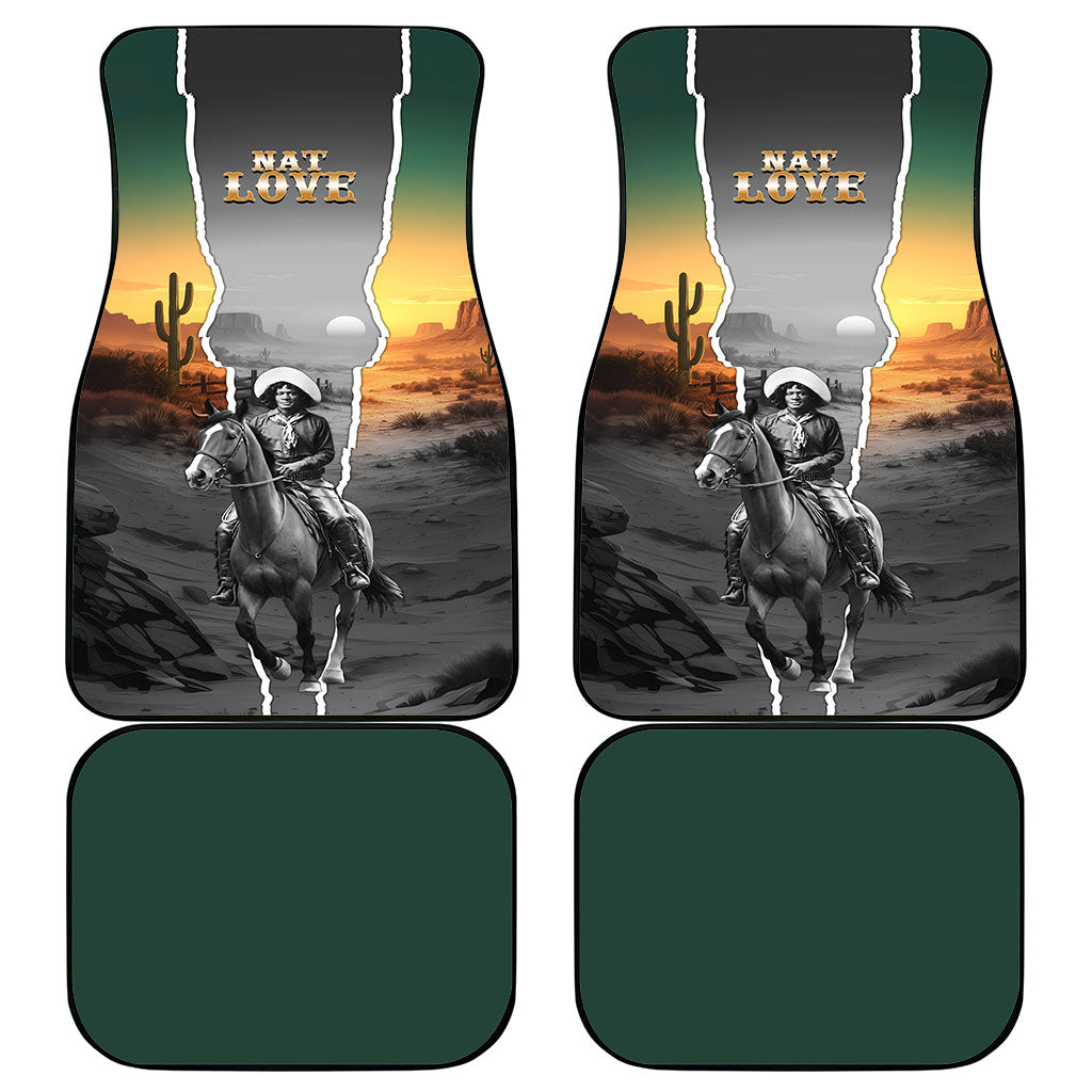 Nat Love Deadwood Dick Legendary Black Cowboy Car Mats Western Frontier Style With Native Southwest Pattern