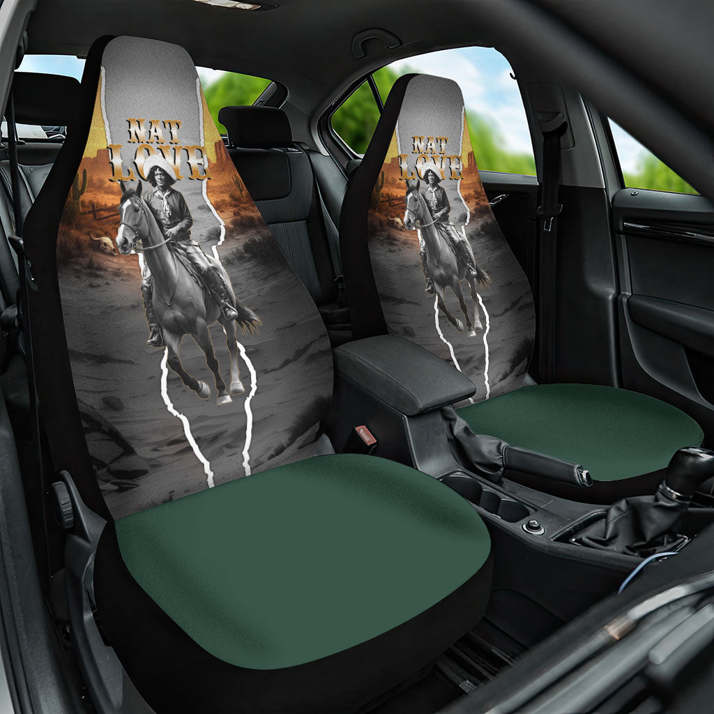 Nat Love Deadwood Dick Legendary Black Cowboy Car Seat Cover Western Frontier Style With Native Southwest Pattern