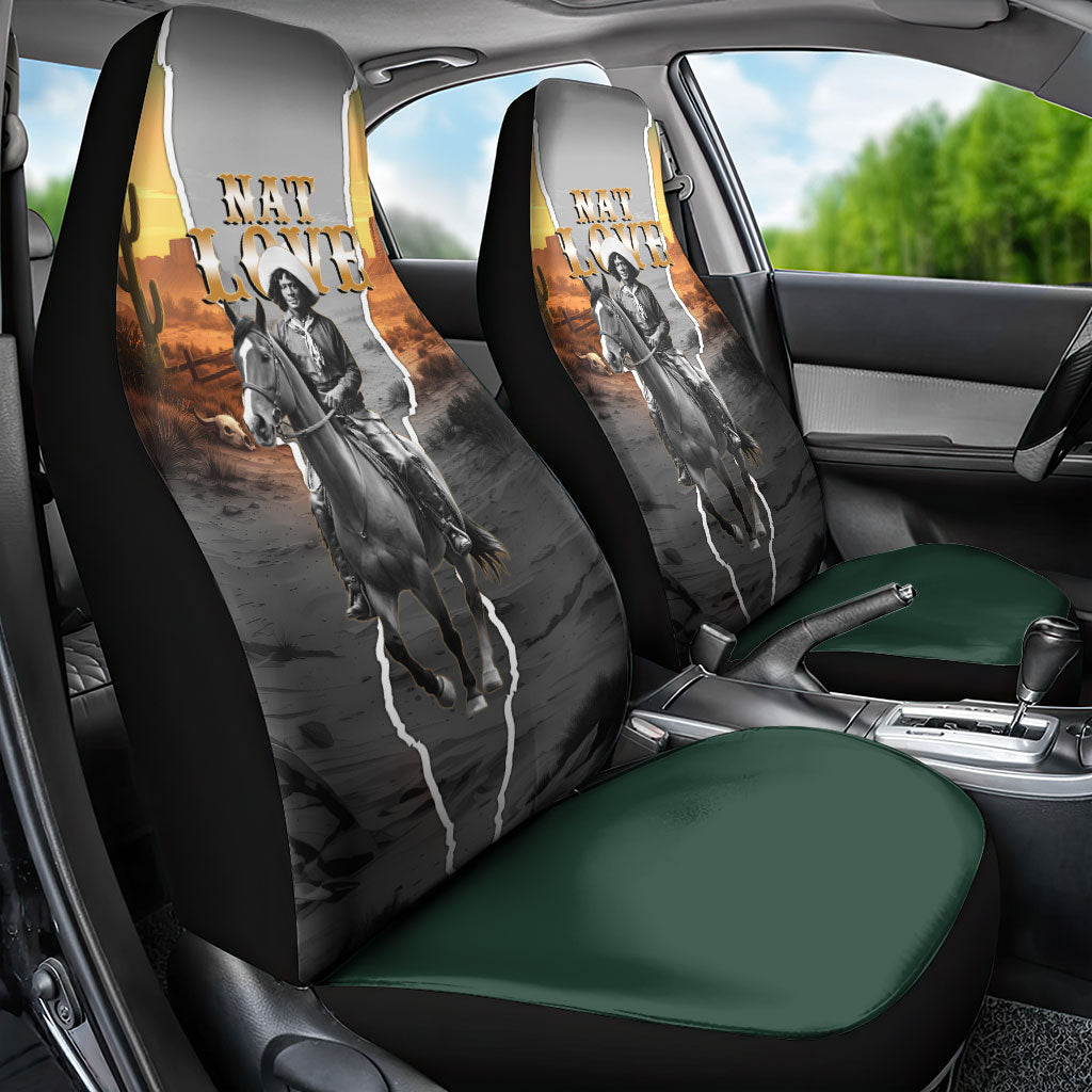 Nat Love Deadwood Dick Legendary Black Cowboy Car Seat Cover Western Frontier Style With Native Southwest Pattern