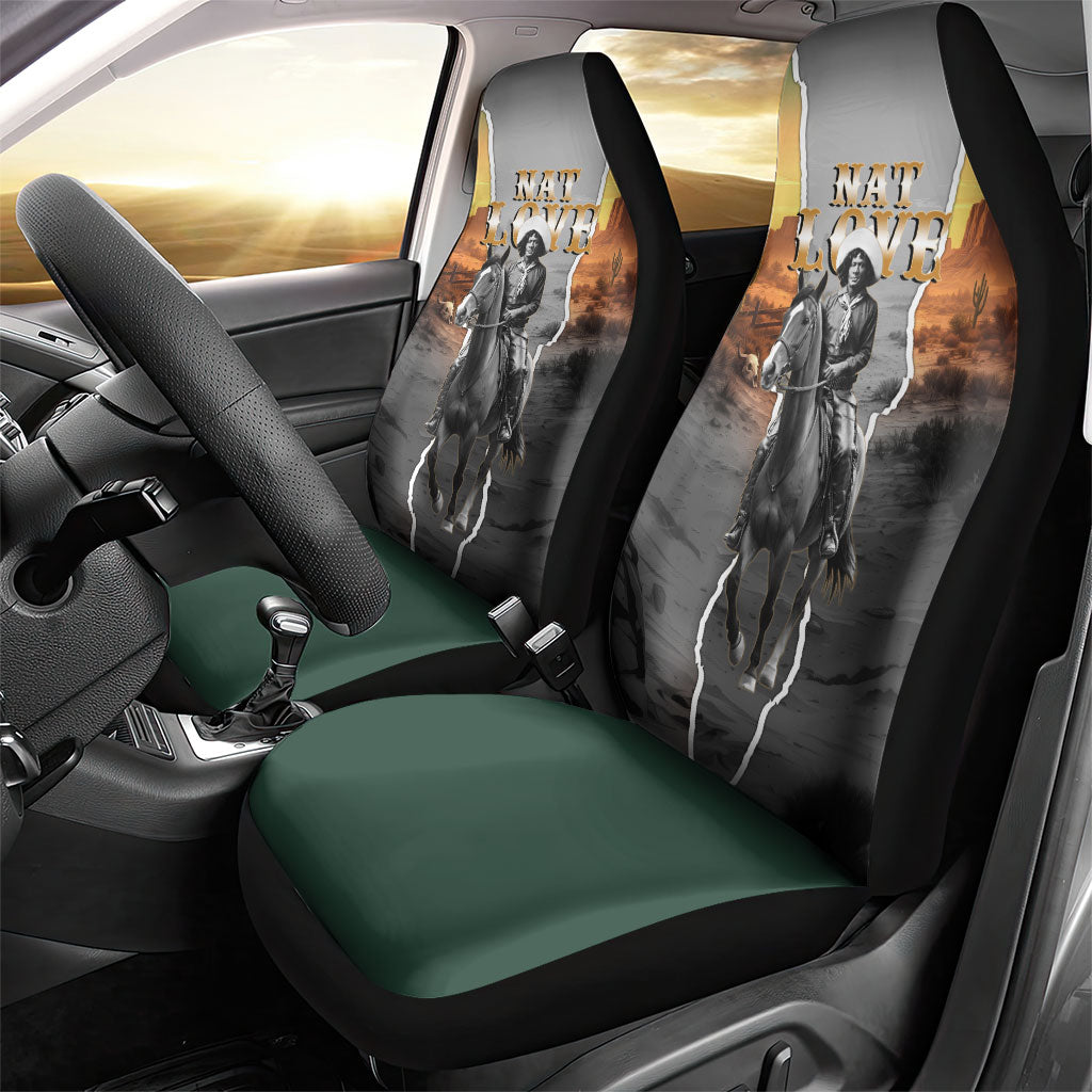 Nat Love Deadwood Dick Legendary Black Cowboy Car Seat Cover Western Frontier Style With Native Southwest Pattern