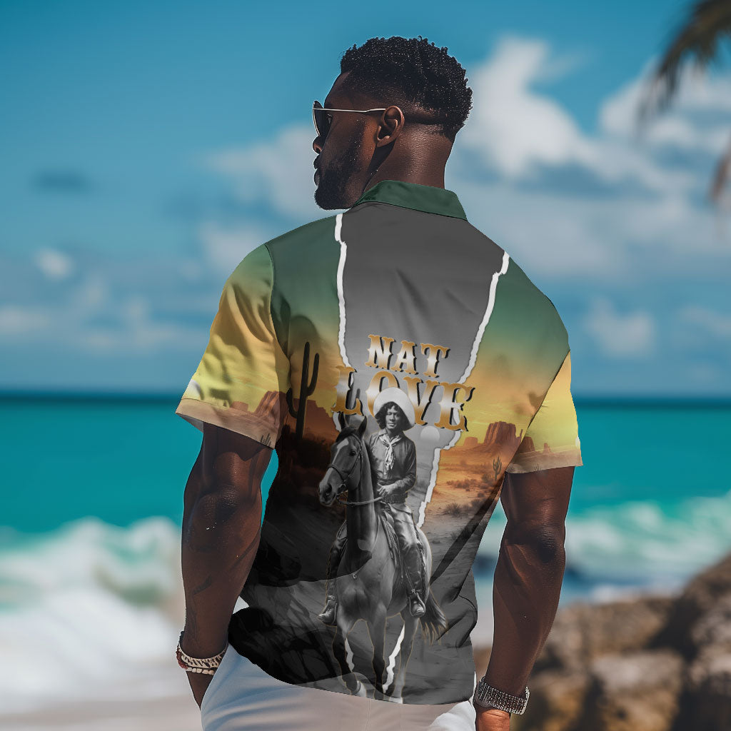 Nat Love Deadwood Dick Legendary Black Cowboy Hawaiian Shirt Western Frontier Style With Native Southwest Pattern