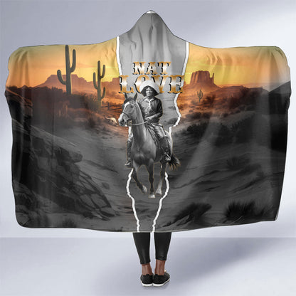 Nat Love Deadwood Dick Legendary Black Cowboy Hooded Blanket Western Frontier Style With Native Southwest Pattern