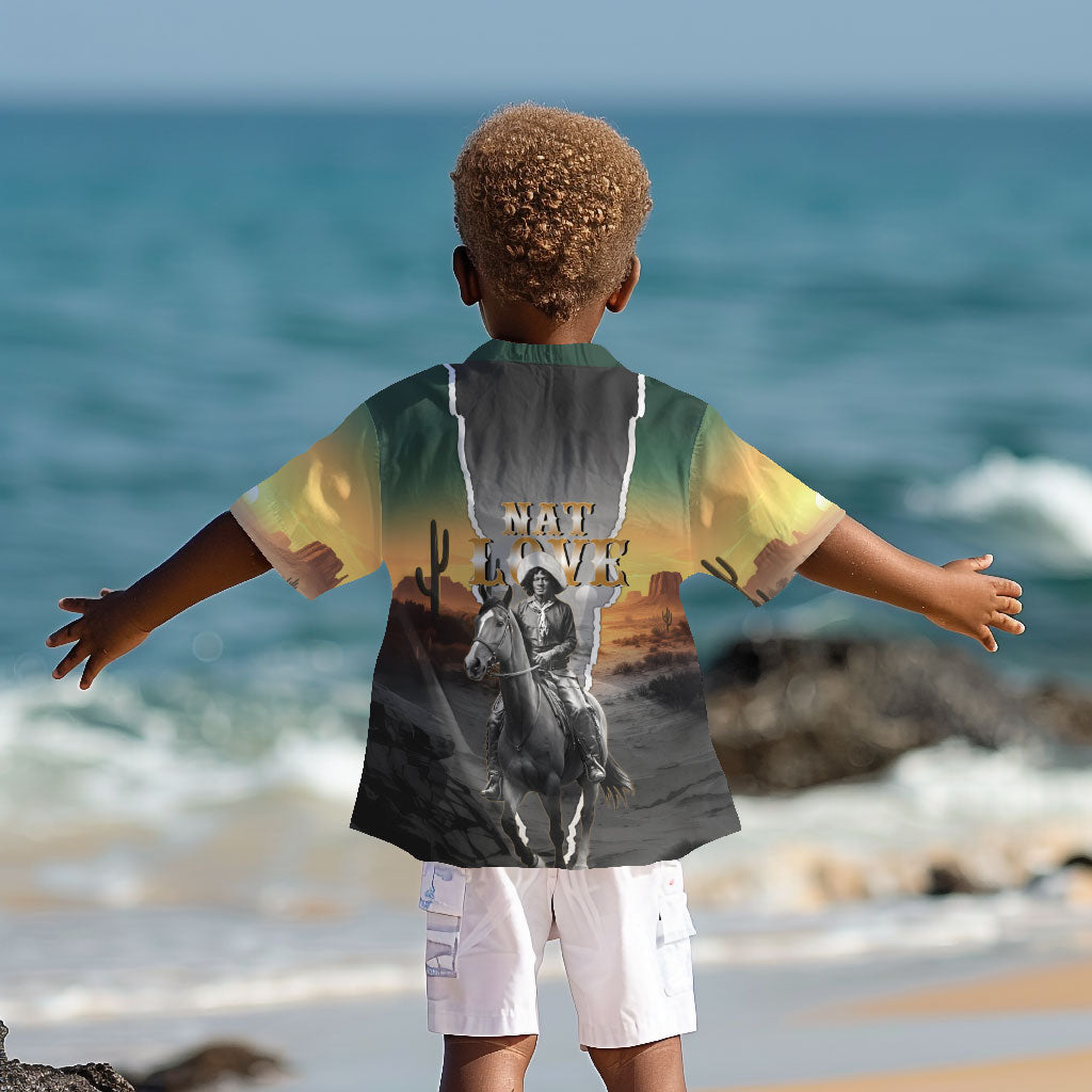 Nat Love Deadwood Dick Legendary Black Cowboy Kid Hawaiian Shirt Western Frontier Style With Native Southwest Pattern