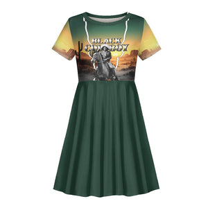 Nat Love Deadwood Dick Legendary Black Cowboy Kid Short Sleeve Dress Western Frontier Style With Native Southwest Pattern