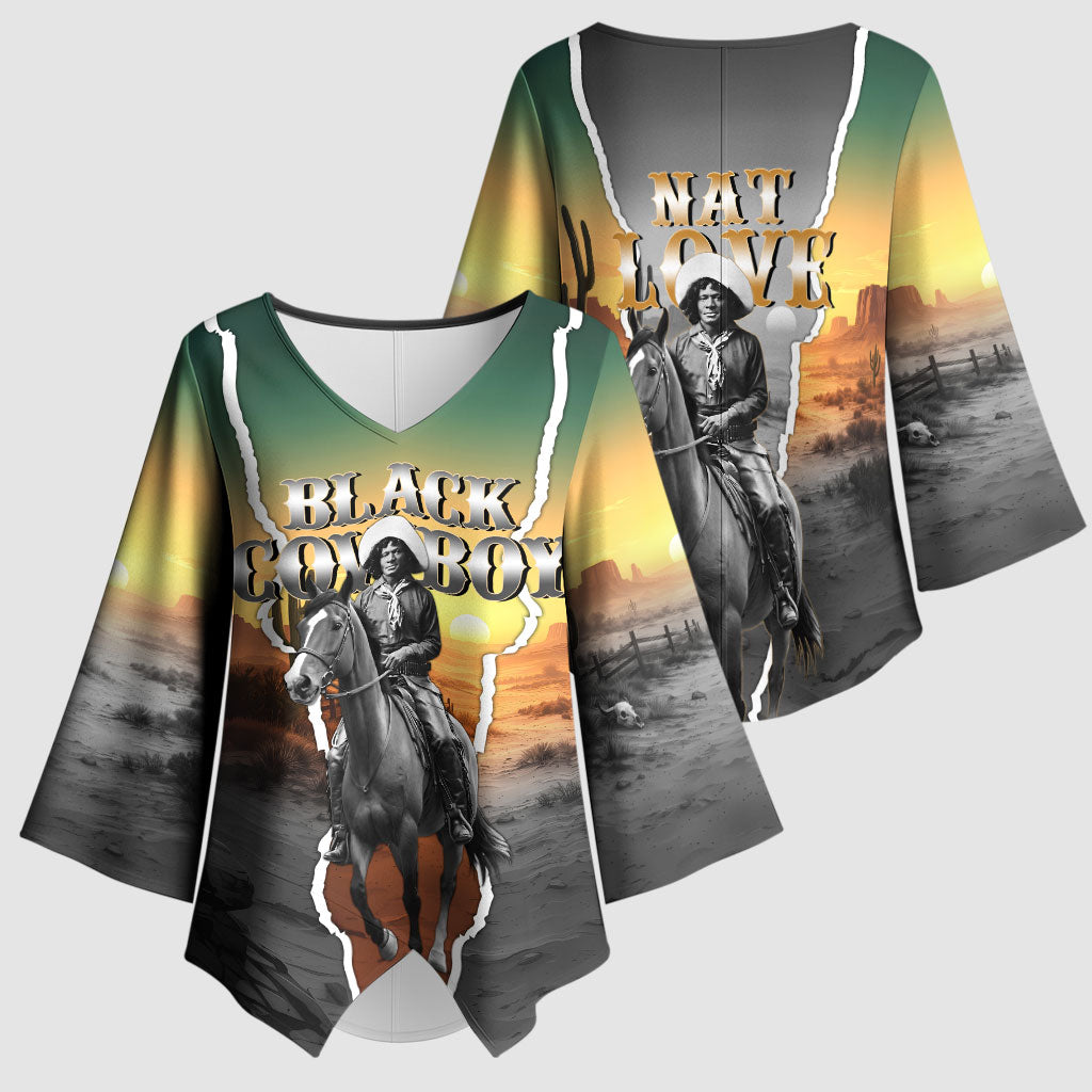 Nat Love Deadwood Dick Legendary Black Cowboy Kimono Sleeve Blouse Western Frontier Style With Native Southwest Pattern