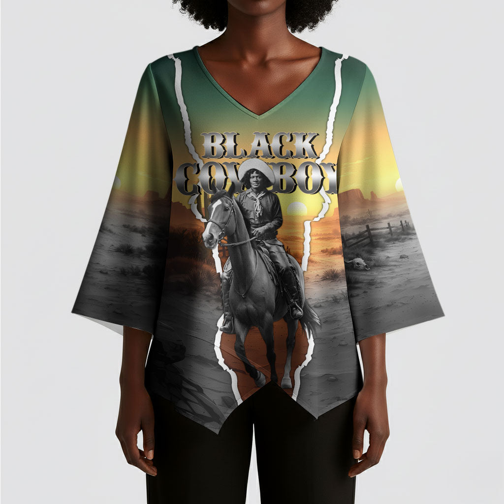 Nat Love Deadwood Dick Legendary Black Cowboy Kimono Sleeve Blouse Western Frontier Style With Native Southwest Pattern