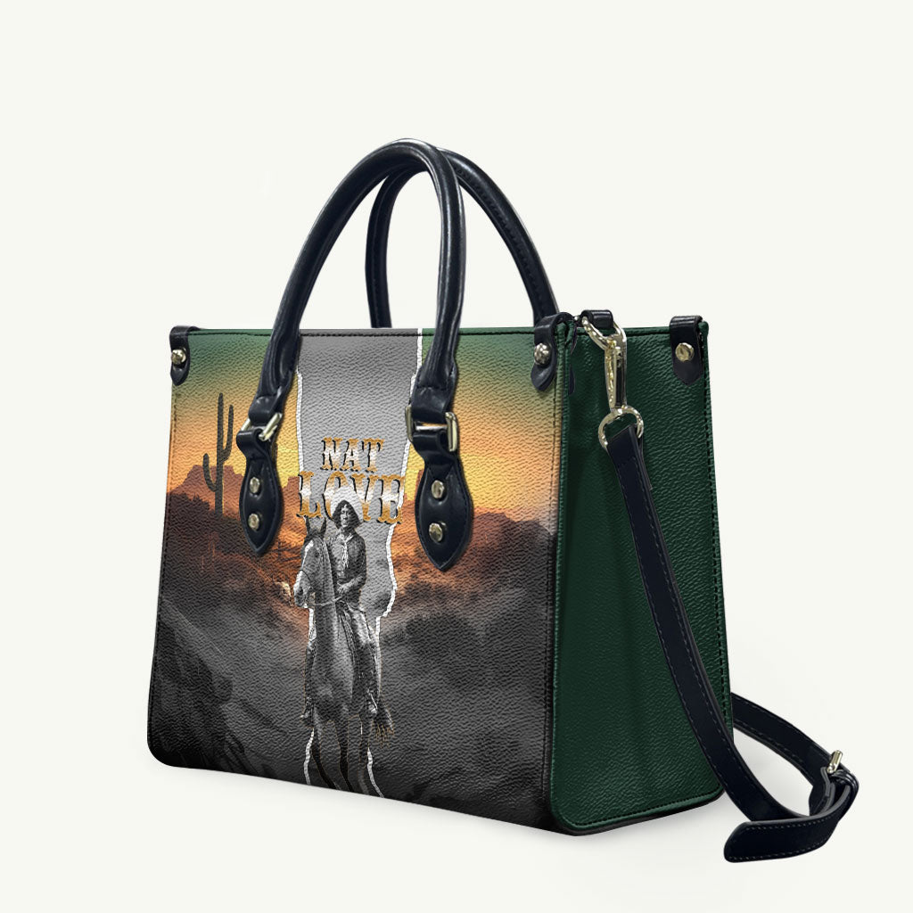 Nat Love Deadwood Dick Legendary Black Cowboy Leather Bag Western Frontier Style With Native Southwest Pattern